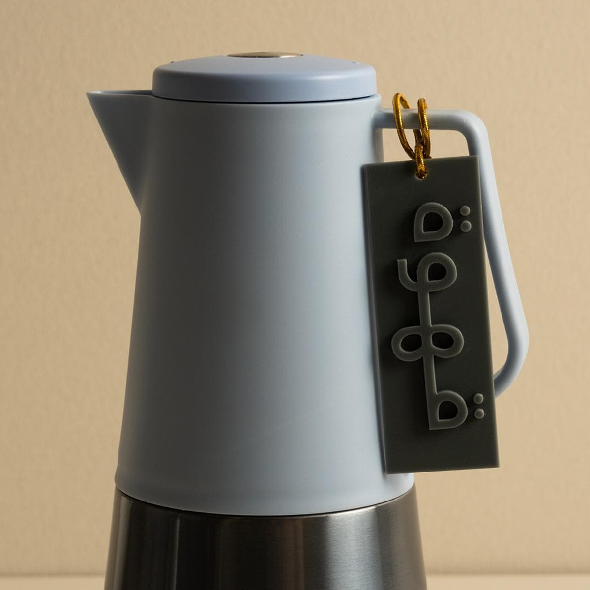 علامة مشروب القهوة أكريليك رمادية 3.5×0.1×10 سم