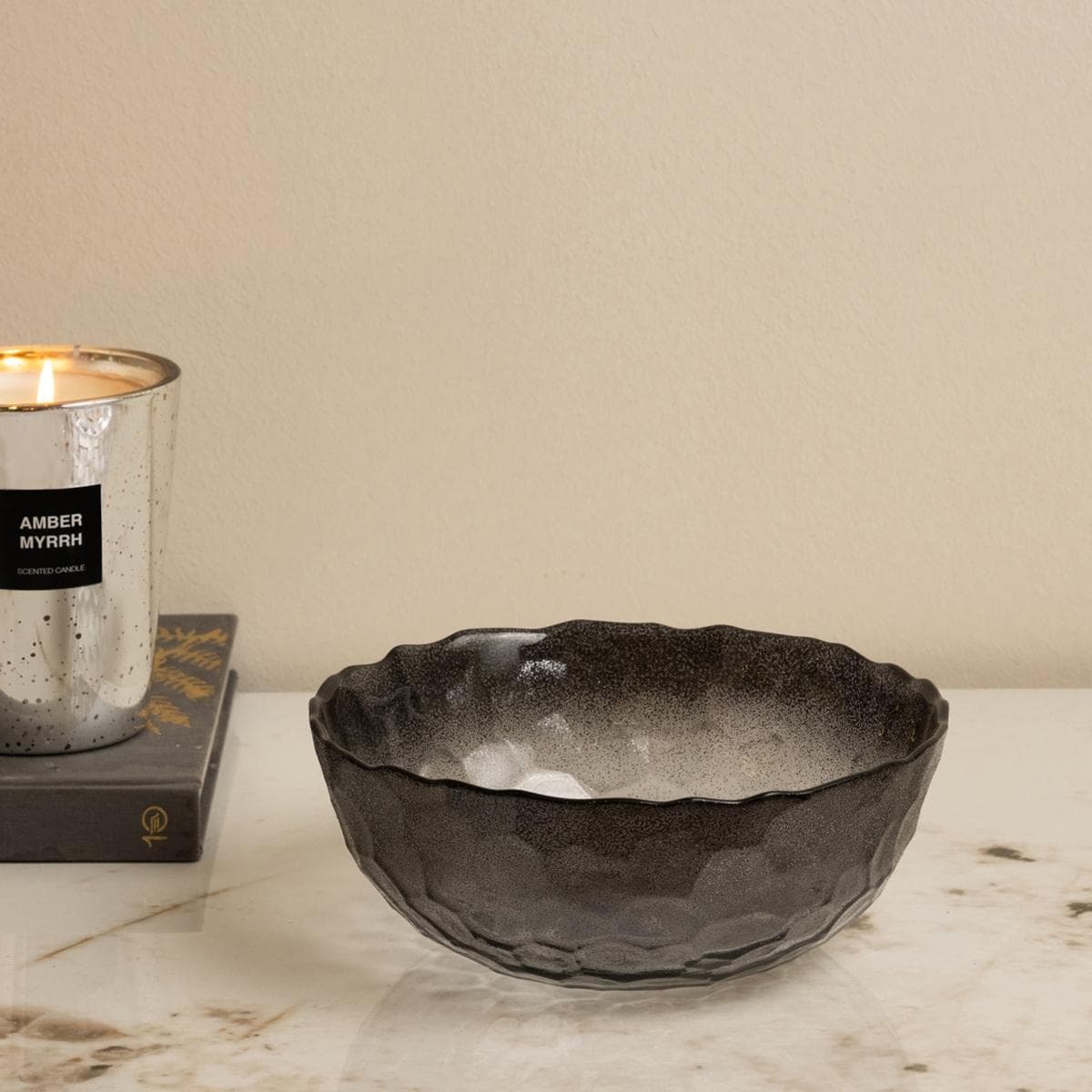 وعاء تقديم زجاجي شامبرد رمادي قُطر:19.5 × ارتفاع:7.5 سم