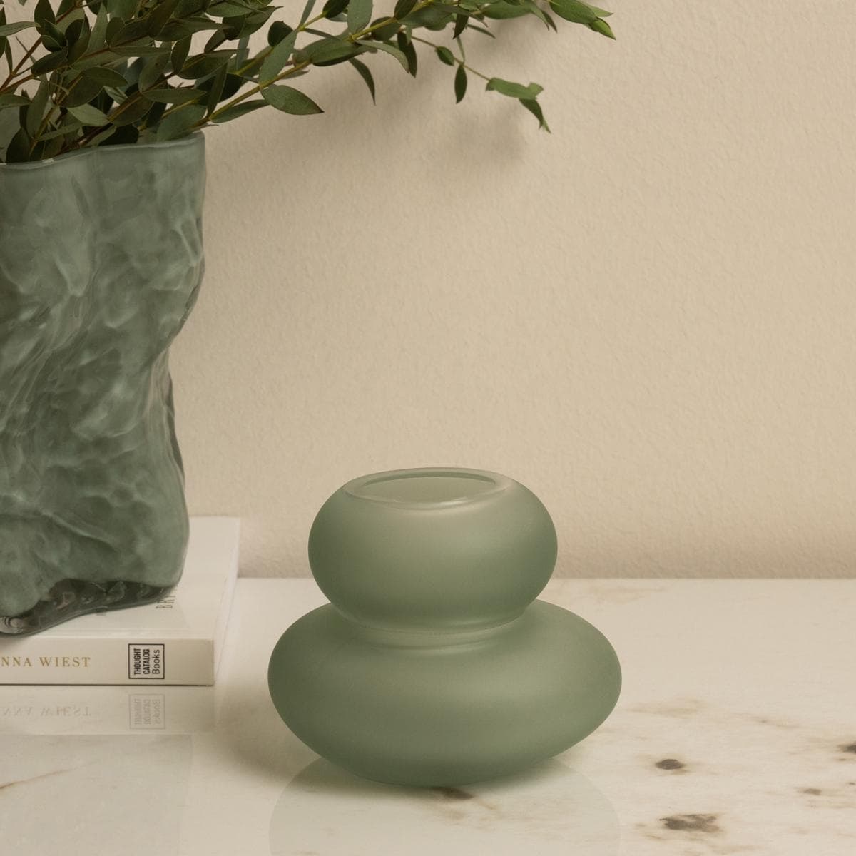 Blasen Glass Bud Vase Green 10.5X8X8.5 cm