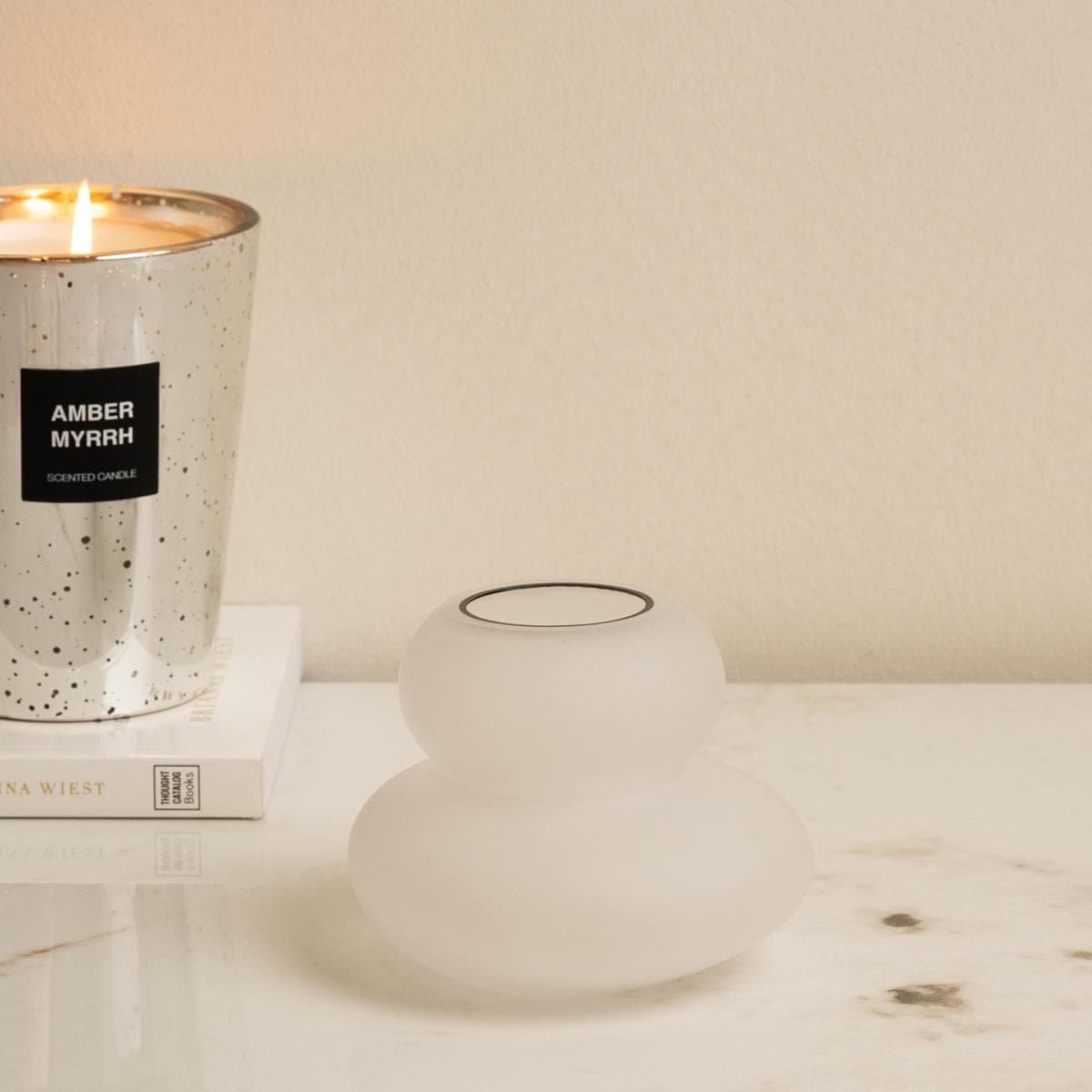 Blasen Glass Bud Vase White 10.5X8X8.5 cm