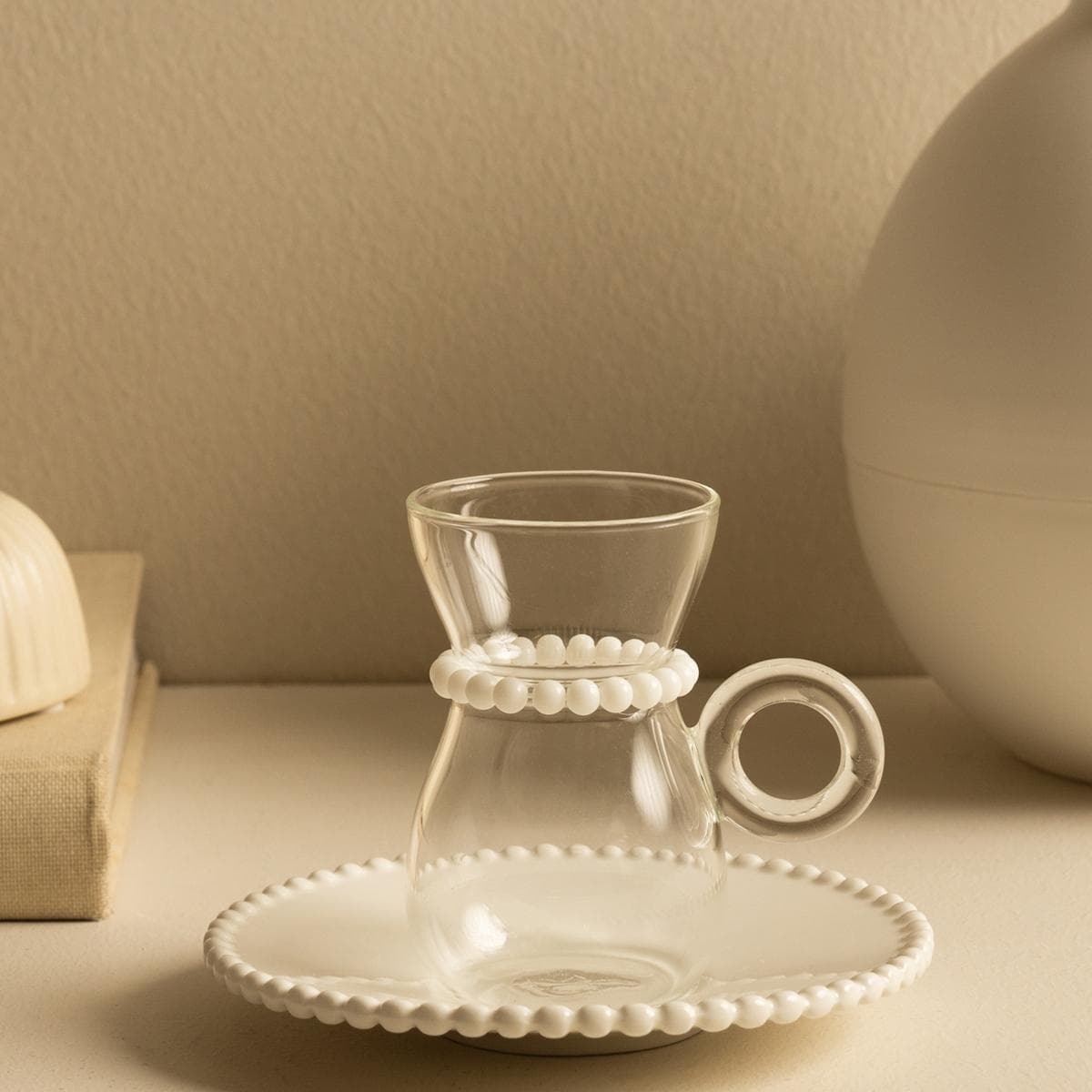 Perlen Glass Istikana Set 6Pcs Frosted White