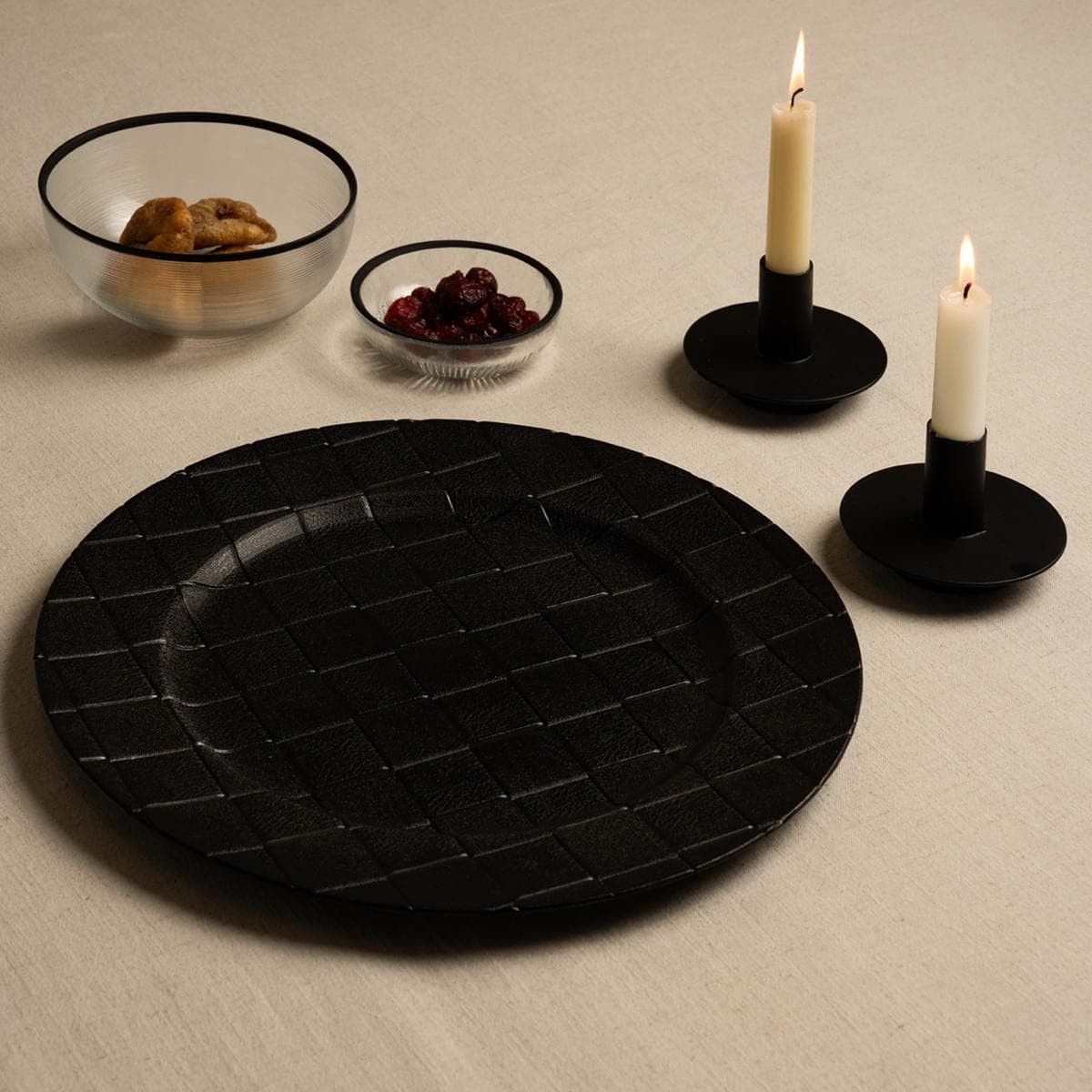 Leader Charger Plate Black D:33 cm