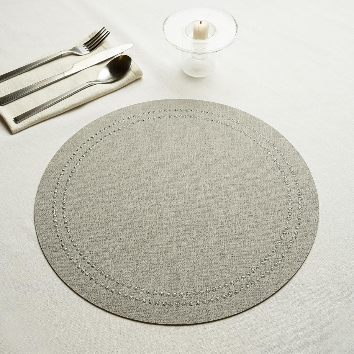 Perlen PVC Placemat Set 6Pcs Grey/Silver