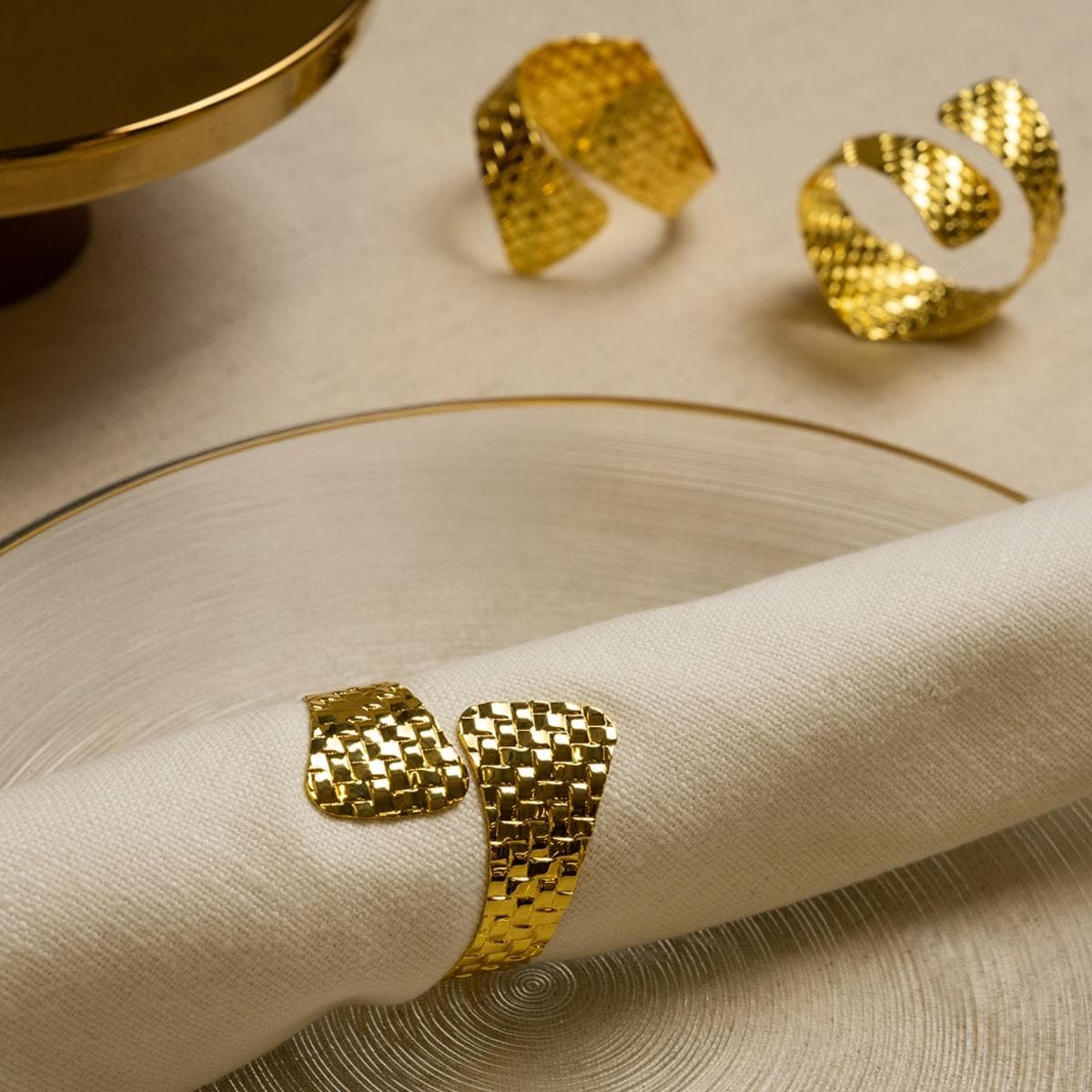 Cleo Napkin Rings Set 6Pcs Gold
