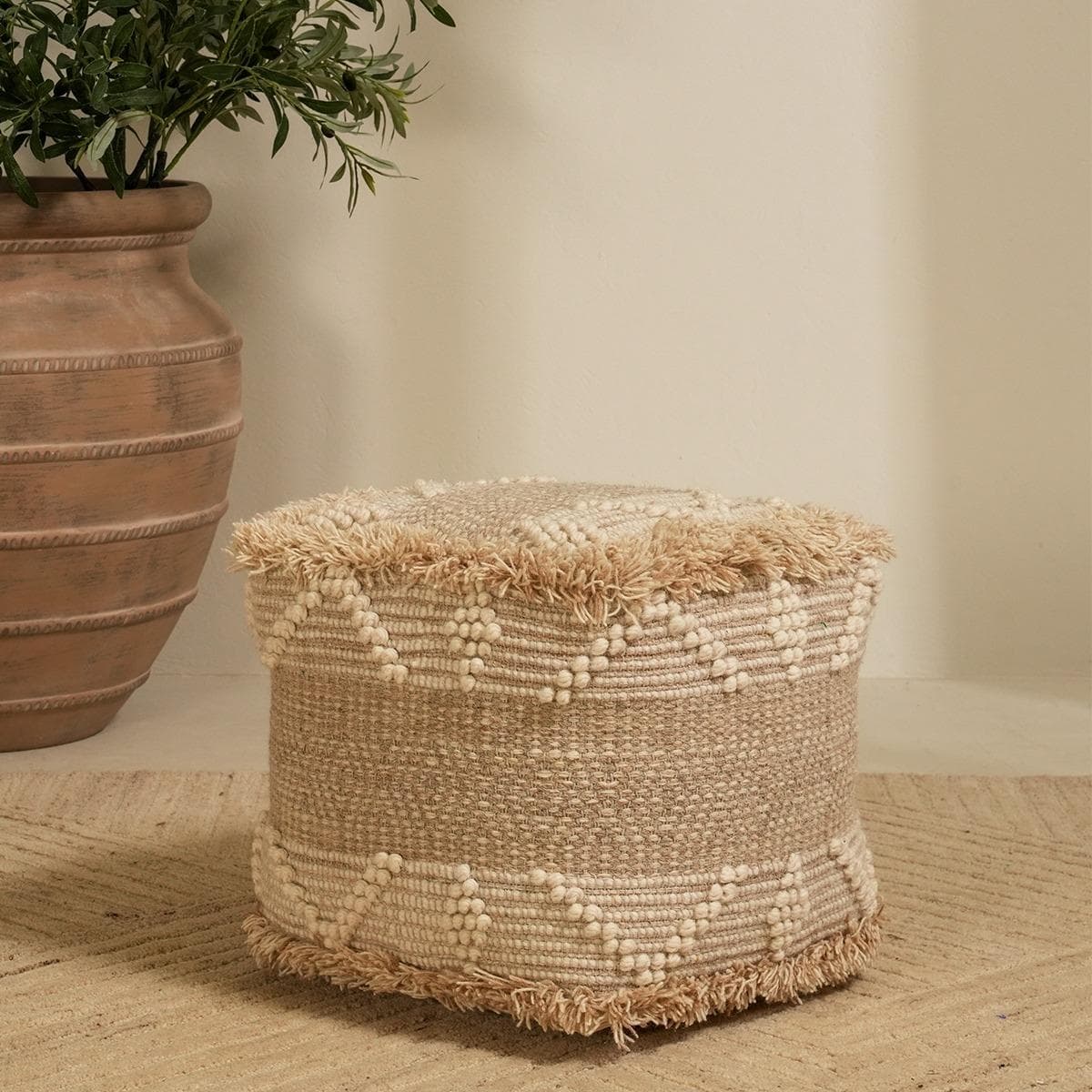 Gather Pouf Beige 40 X 40 cm  