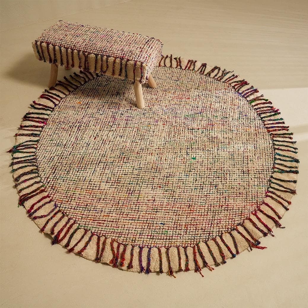 Silky Round Rug Multicolor 180 cm