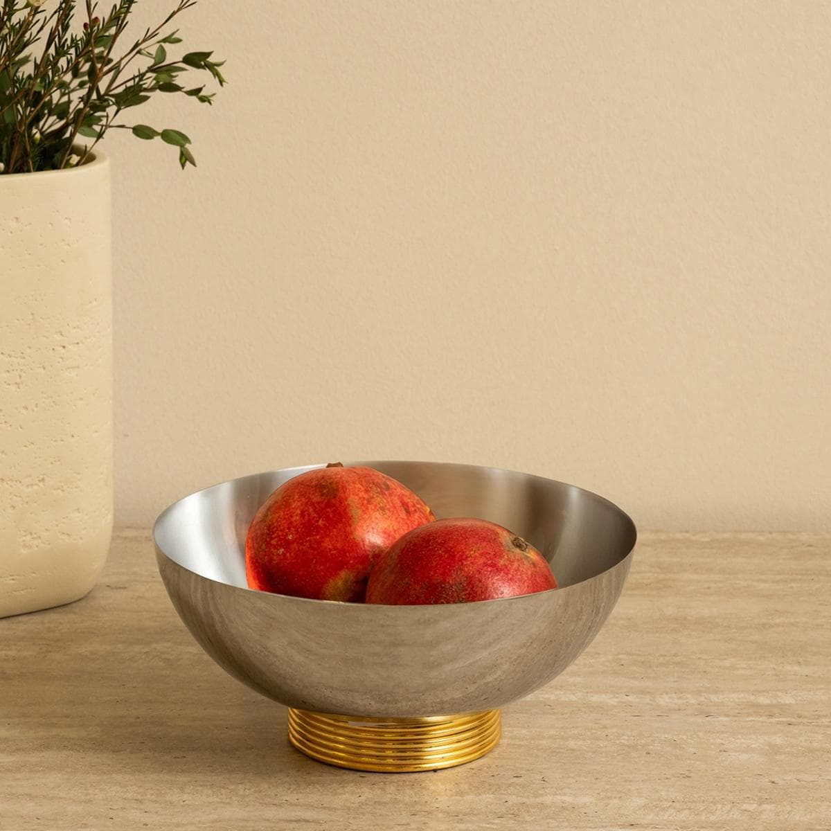 Classy Stainless Steel Serving Bowl Silver/Gold 23X23X10 cm