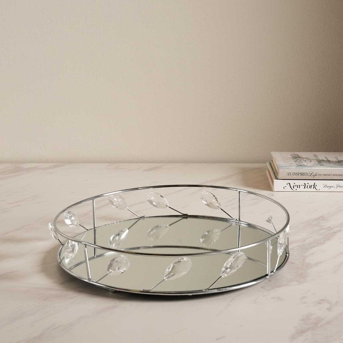 صينية معدنية كاماچي فضية 30.7×6 سم