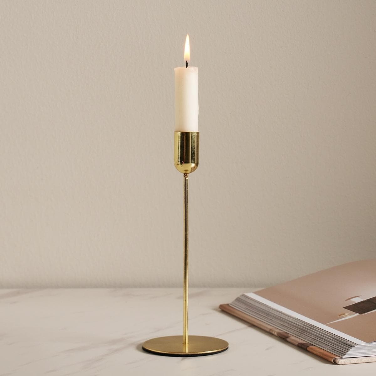 Rip Candle Holder Gold 8X8X20 cm