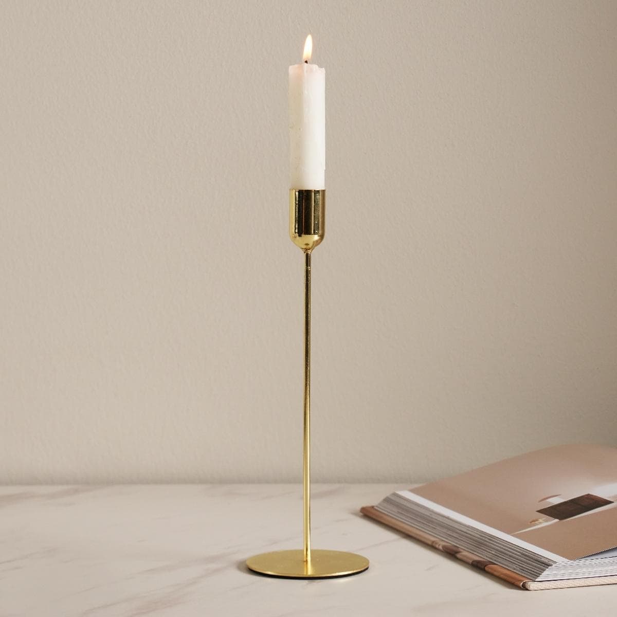 Rip Candle Holder Gold 8X8X25 cm