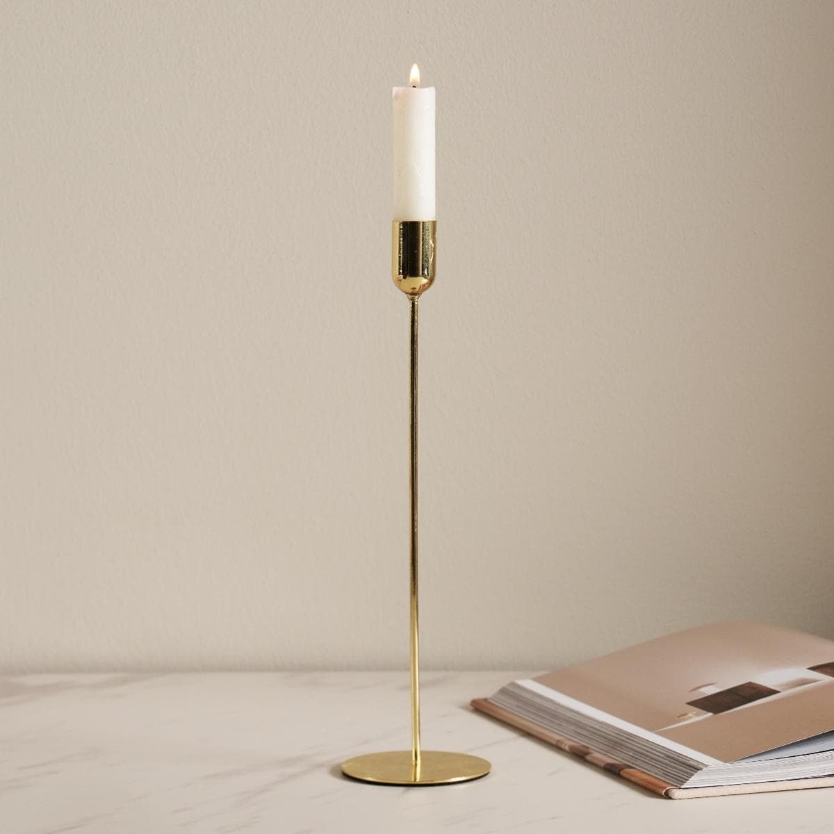 Rip Candle Holder Gold 8X8X30 cm