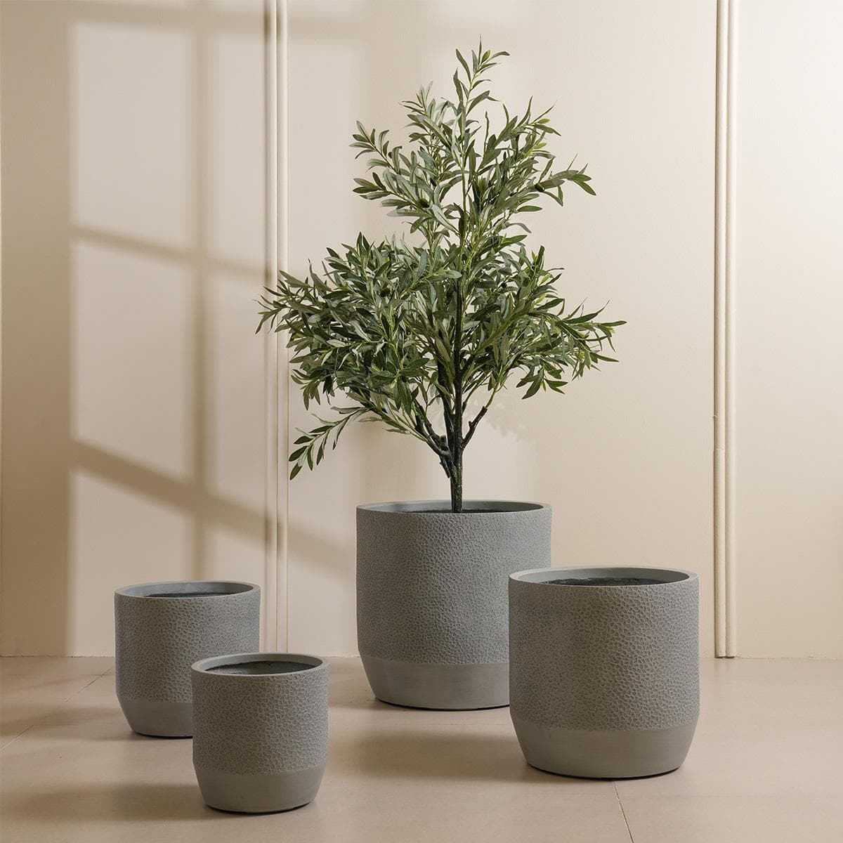 طقم أوعية زرع فولكانو 4 قطع رمادي 45×45×45 سم