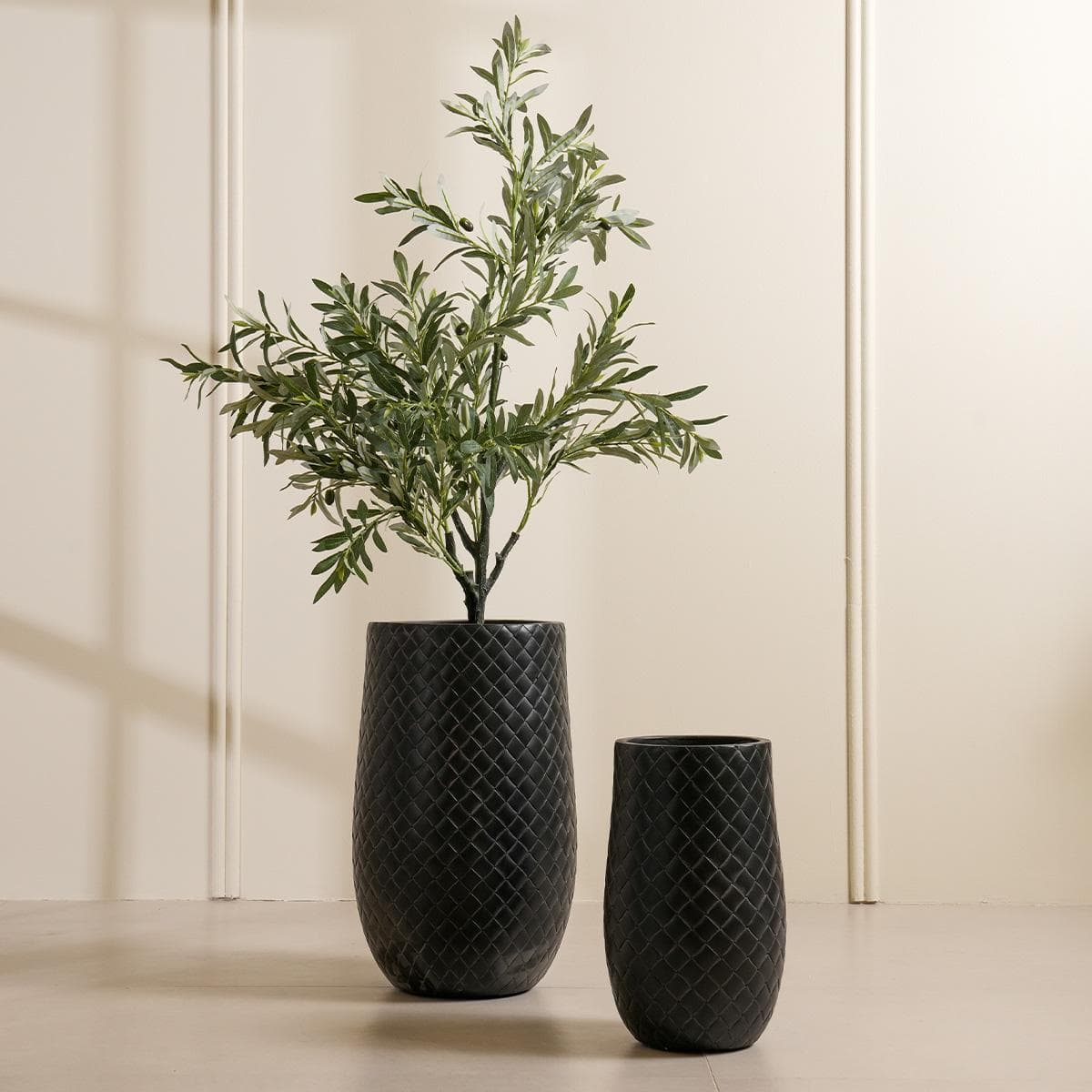 Studio Planters Set 2Pcs Carbon Blak 35X35X55 cm