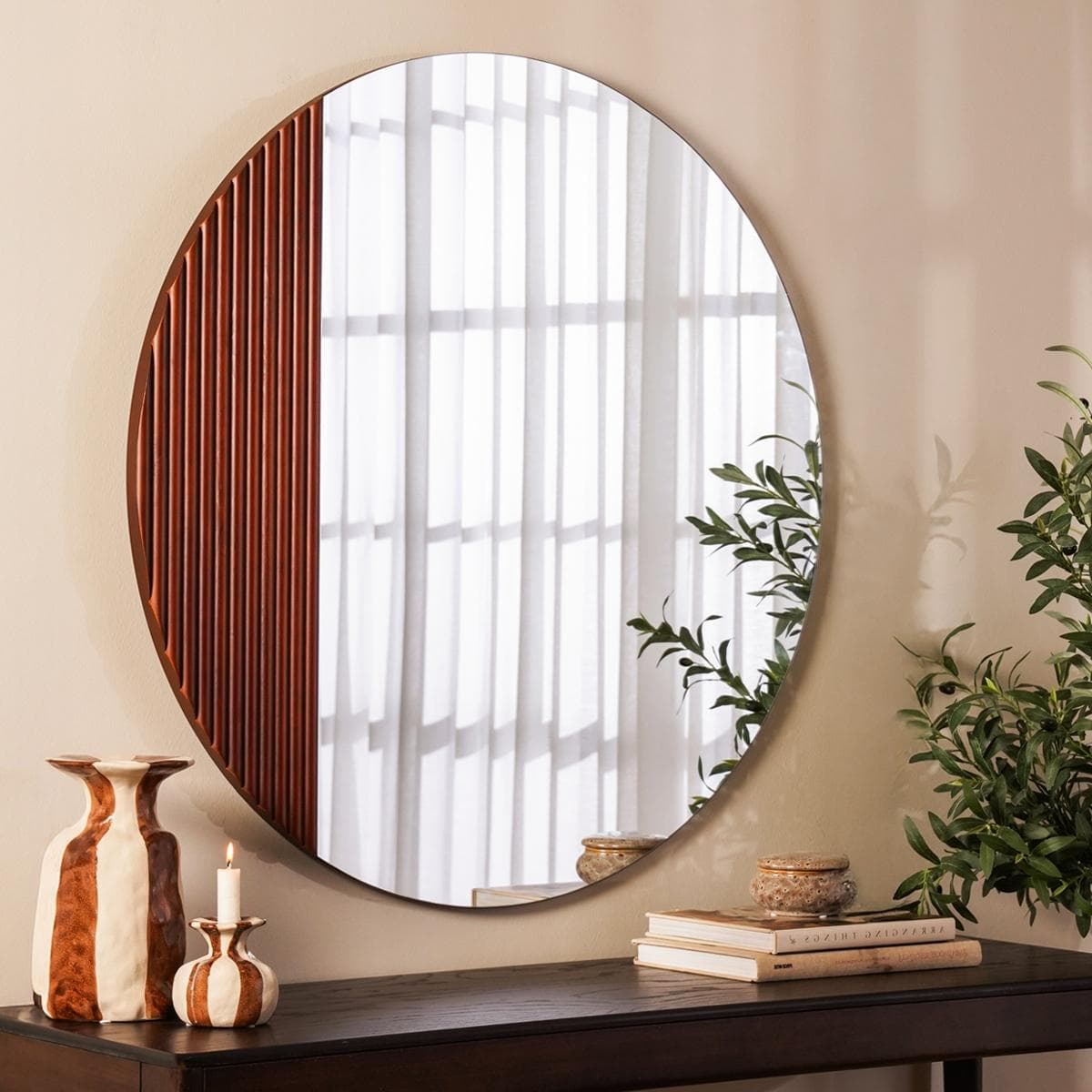 Circ Mirror Brown D100 cm