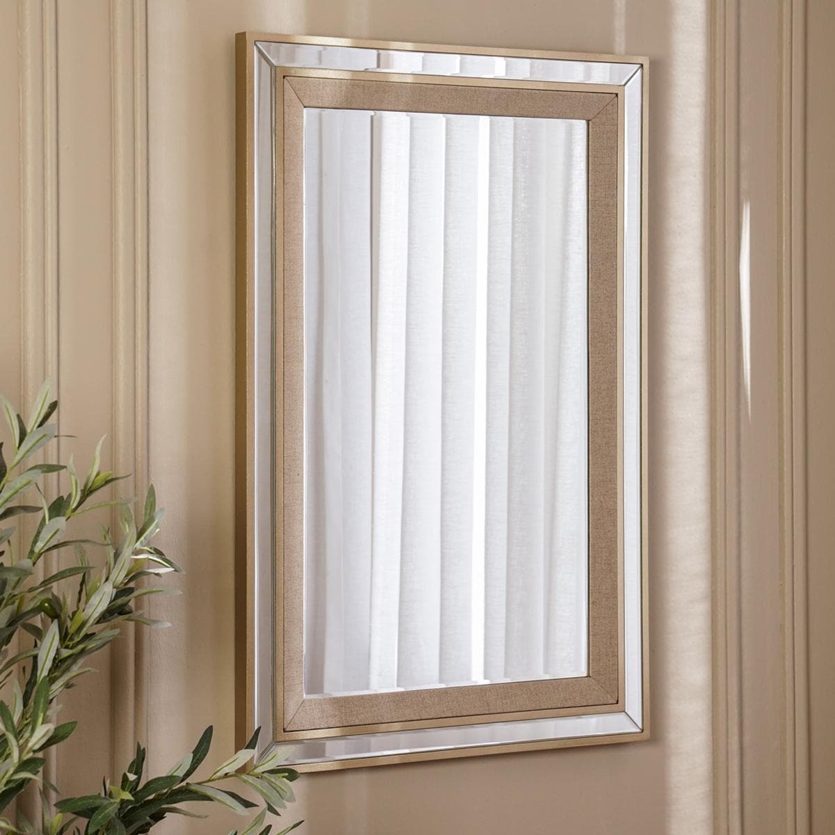 Linen Mirror Cream 90X60 cm