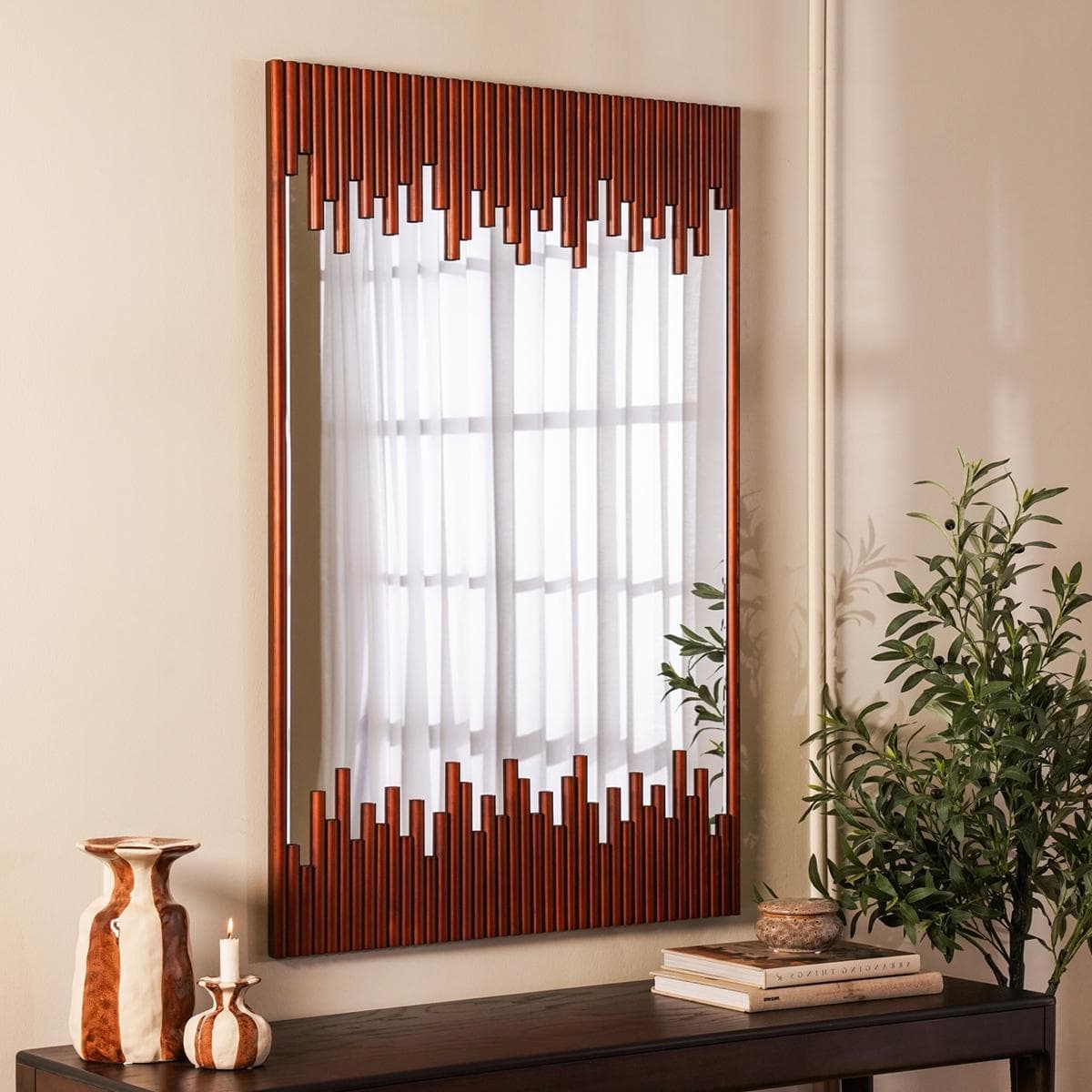 Drip Mirror Brown 120X80 cm