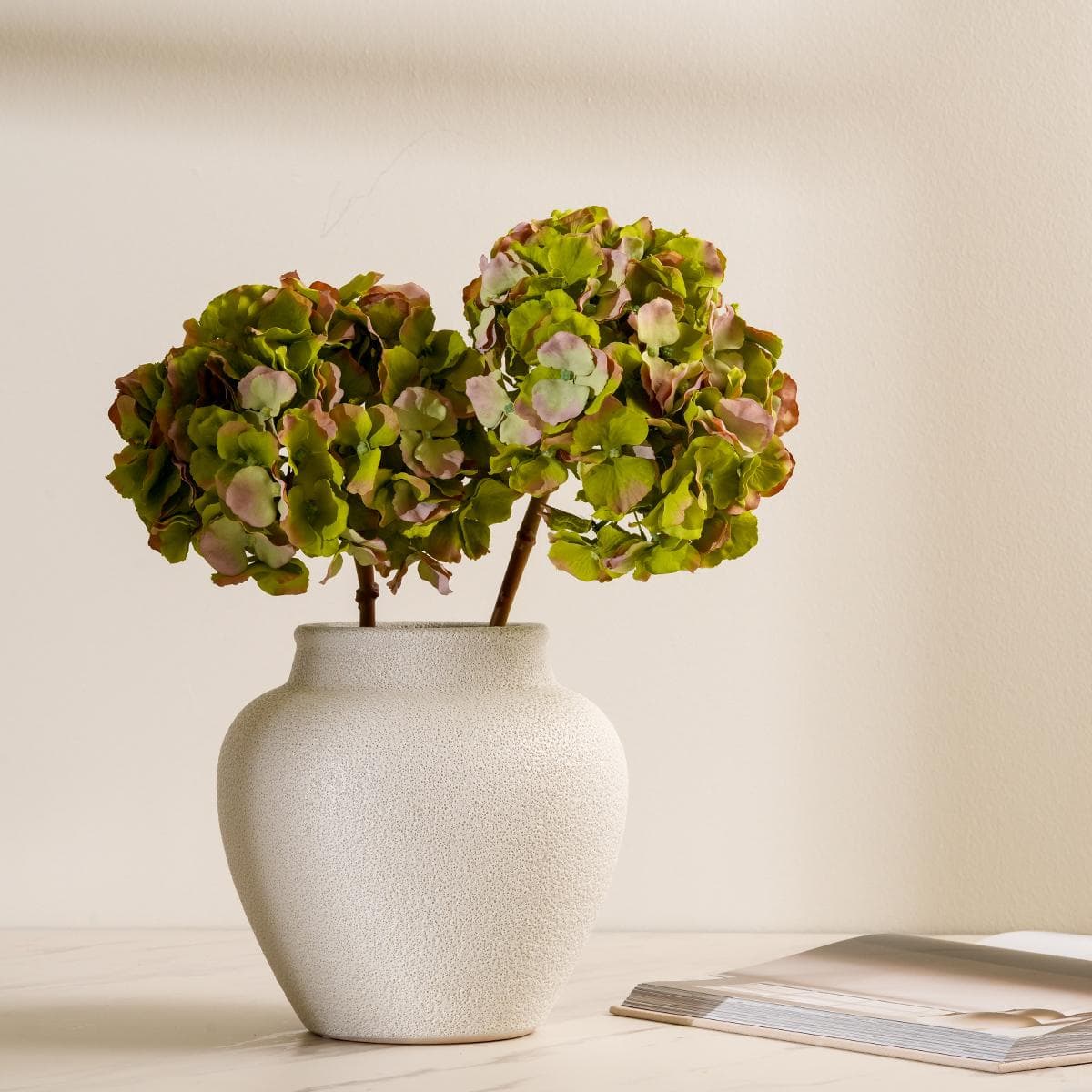Green Hydrangea Single Stem Flower 45 cm