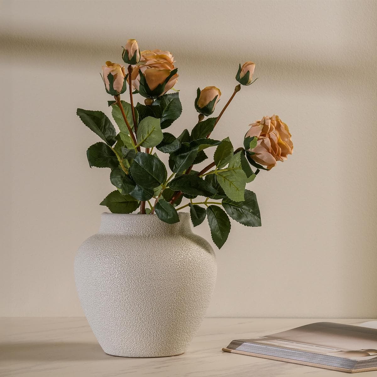 زهرة صناعية بساق واحدة وردة خوخي 59 سم