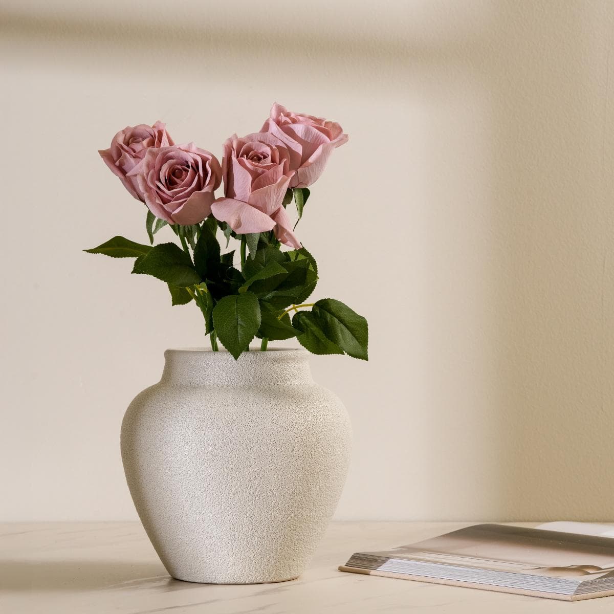 وردة روز وردية منفردة 48 سم