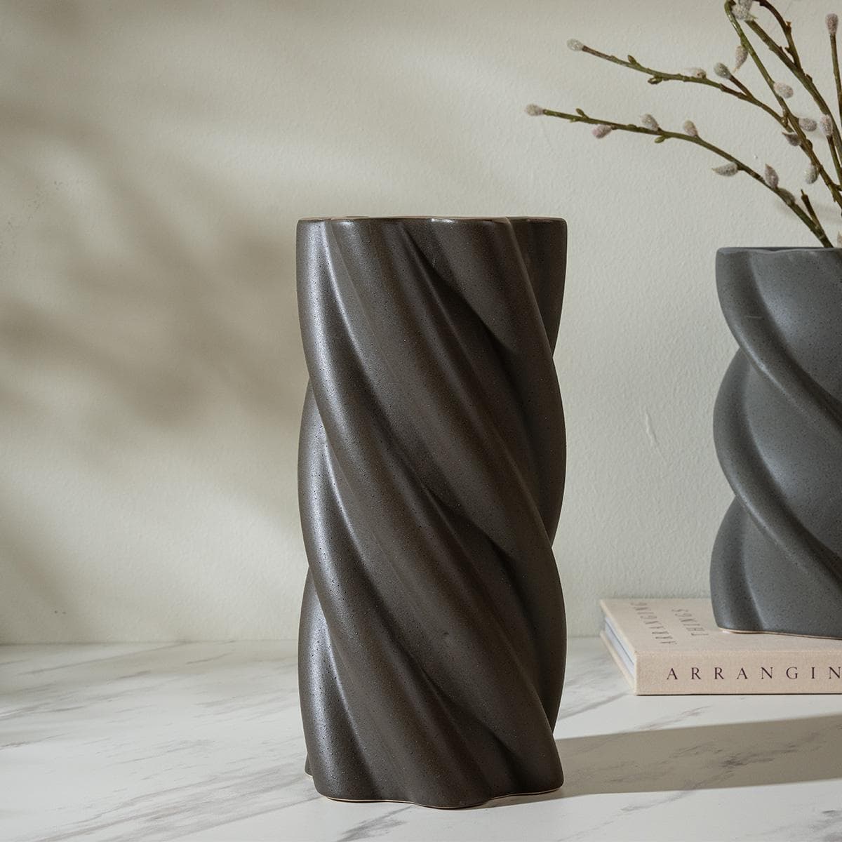 Bead Vase Brown 14.2X14.2X29.8 cm