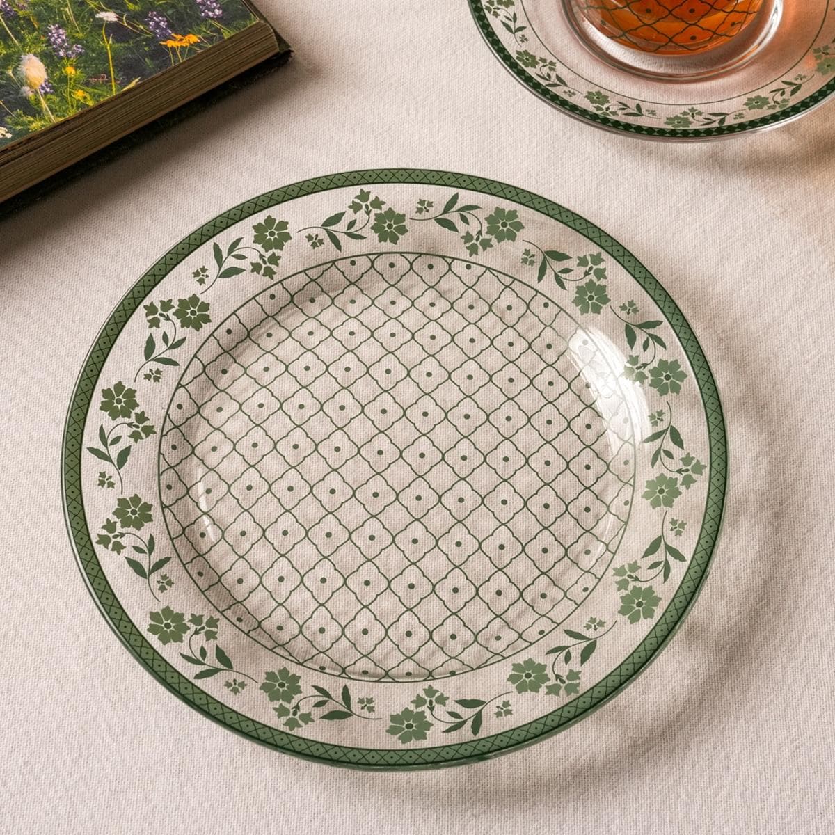 Jaipur Sweet Plate Set 6Pcs Green
