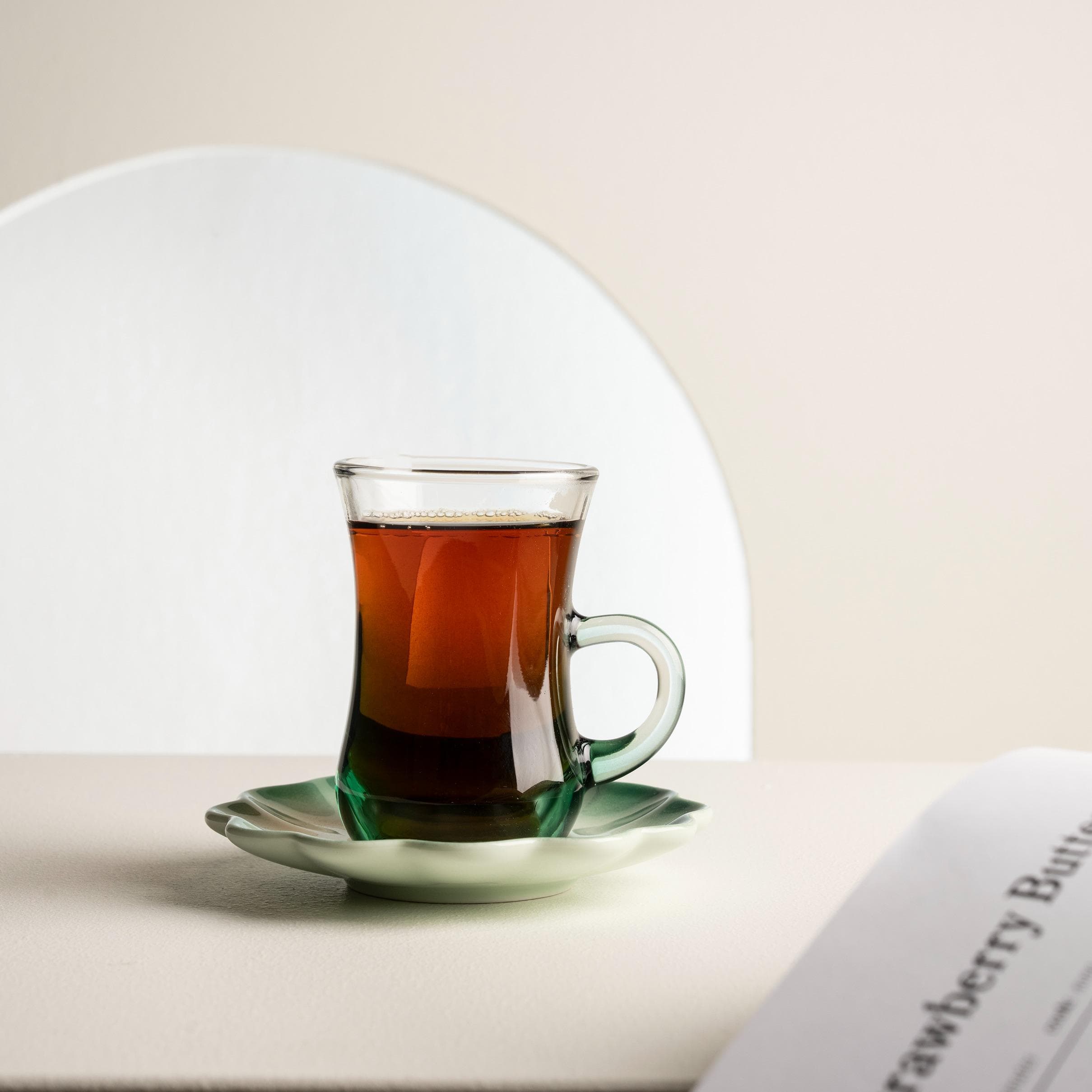 طقم استكانات بارك أخضر 6 قطع