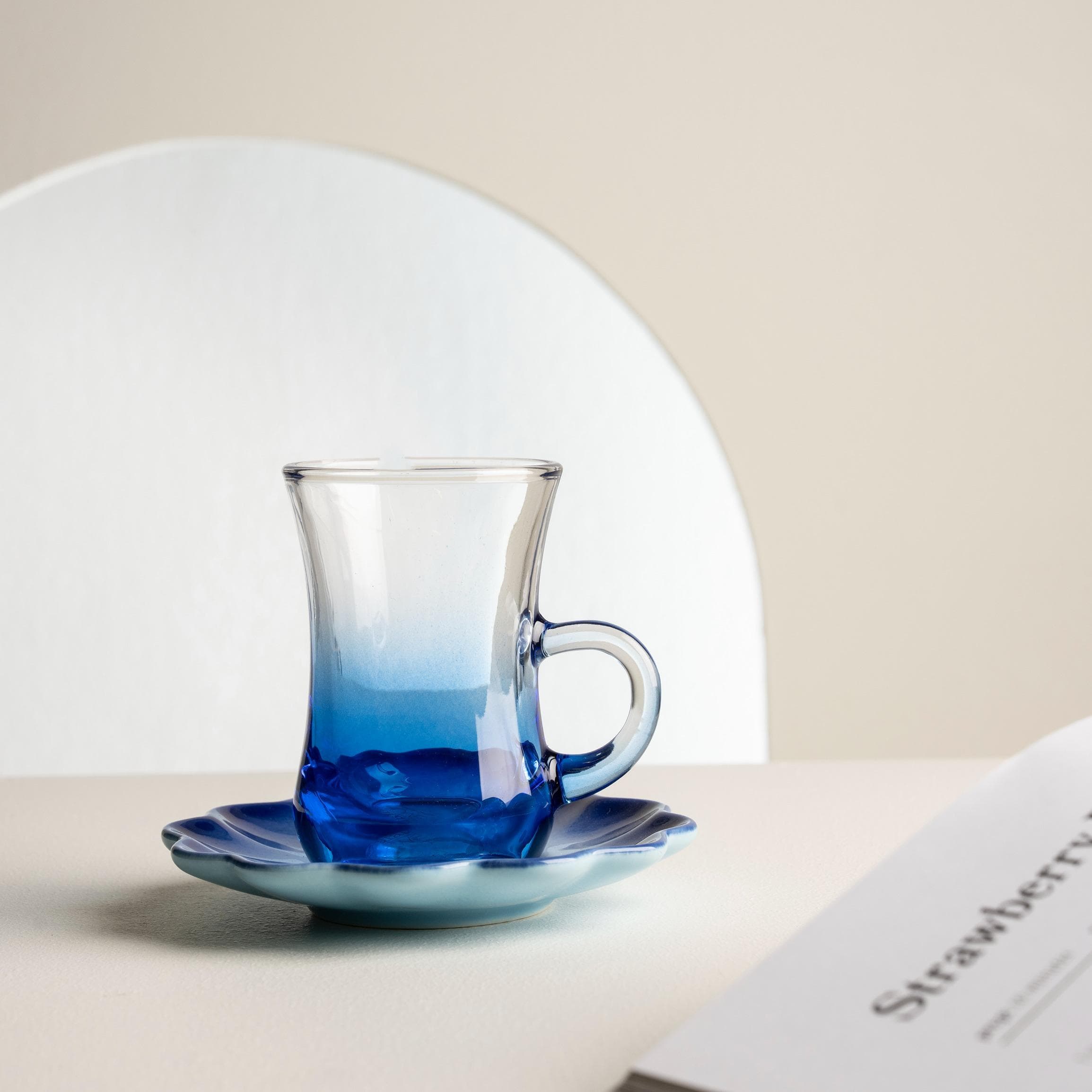 طقم استكانات بارك أزرق 6 قطع