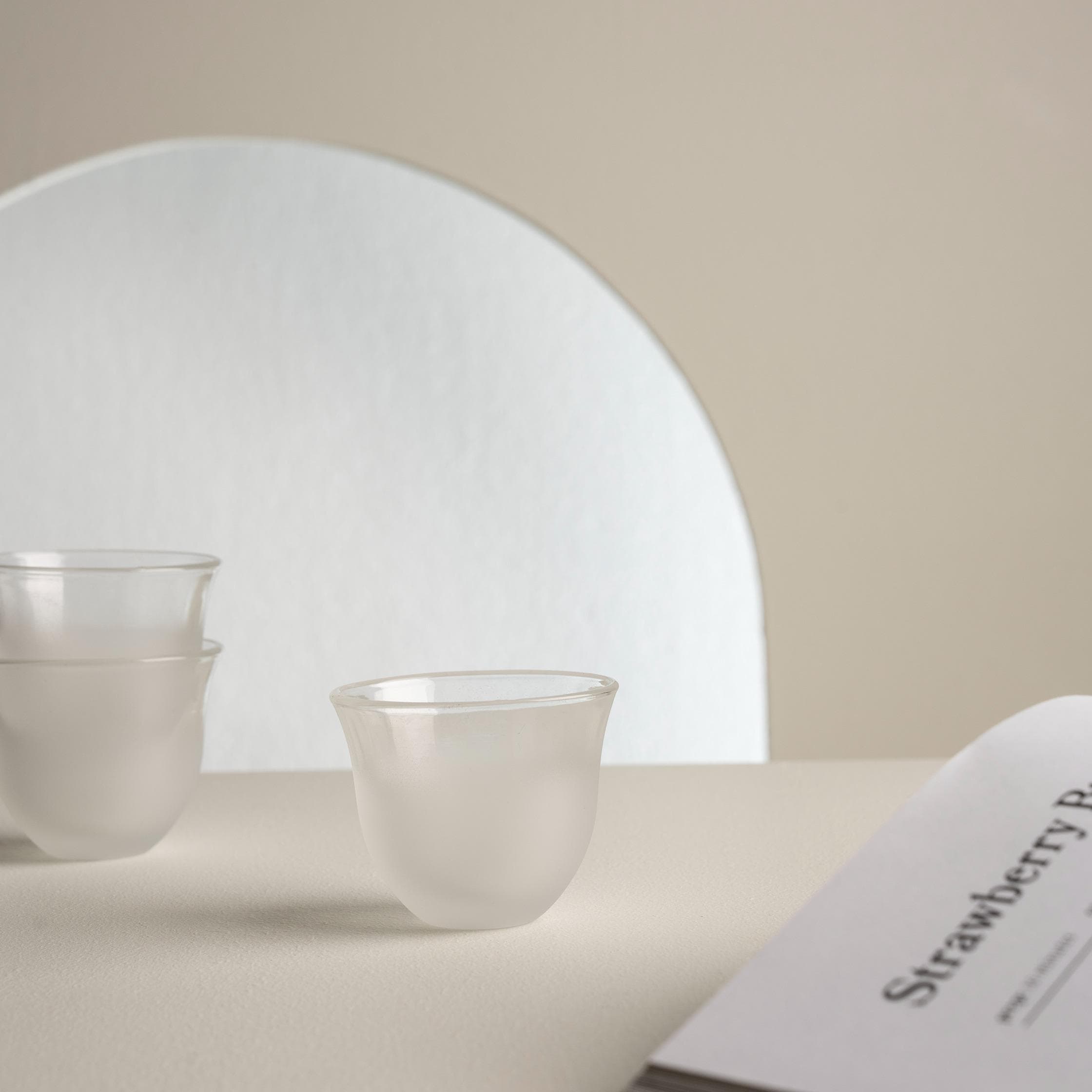 طقم فناجين قهوة سموكي أبيض 6 قطع