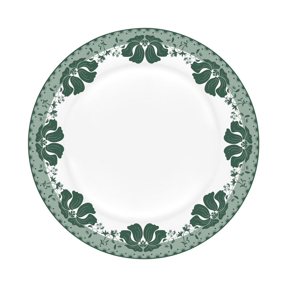 Bloom Glass Sweet Plate Set 6 Pcs Green