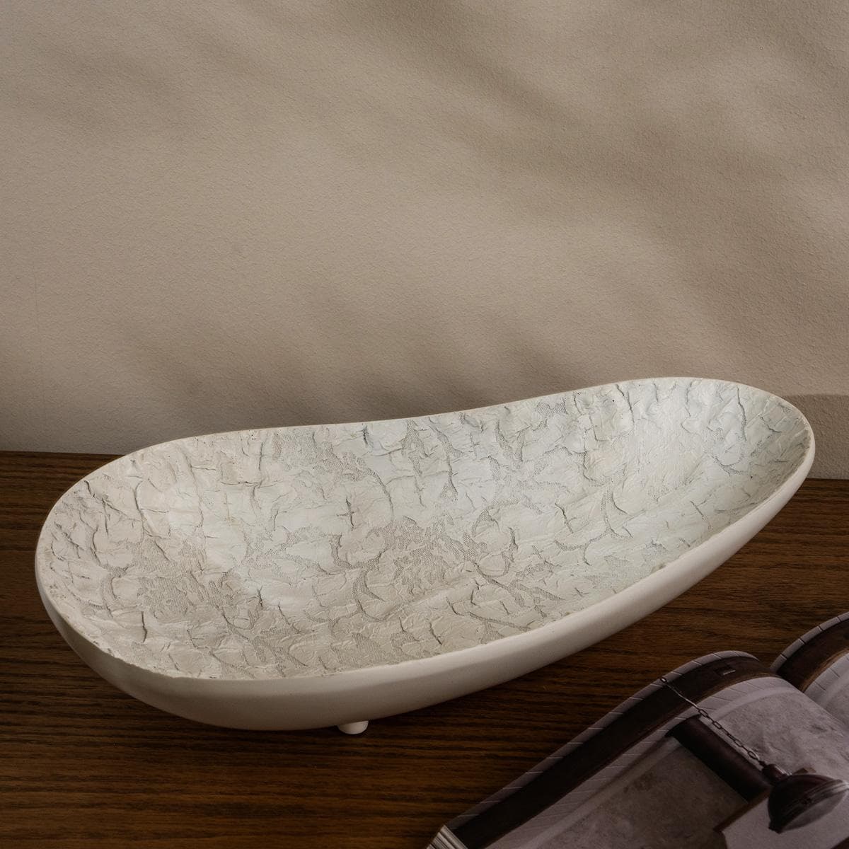 Haven Poly Deco Plate White 42.5X10.5X24 cm