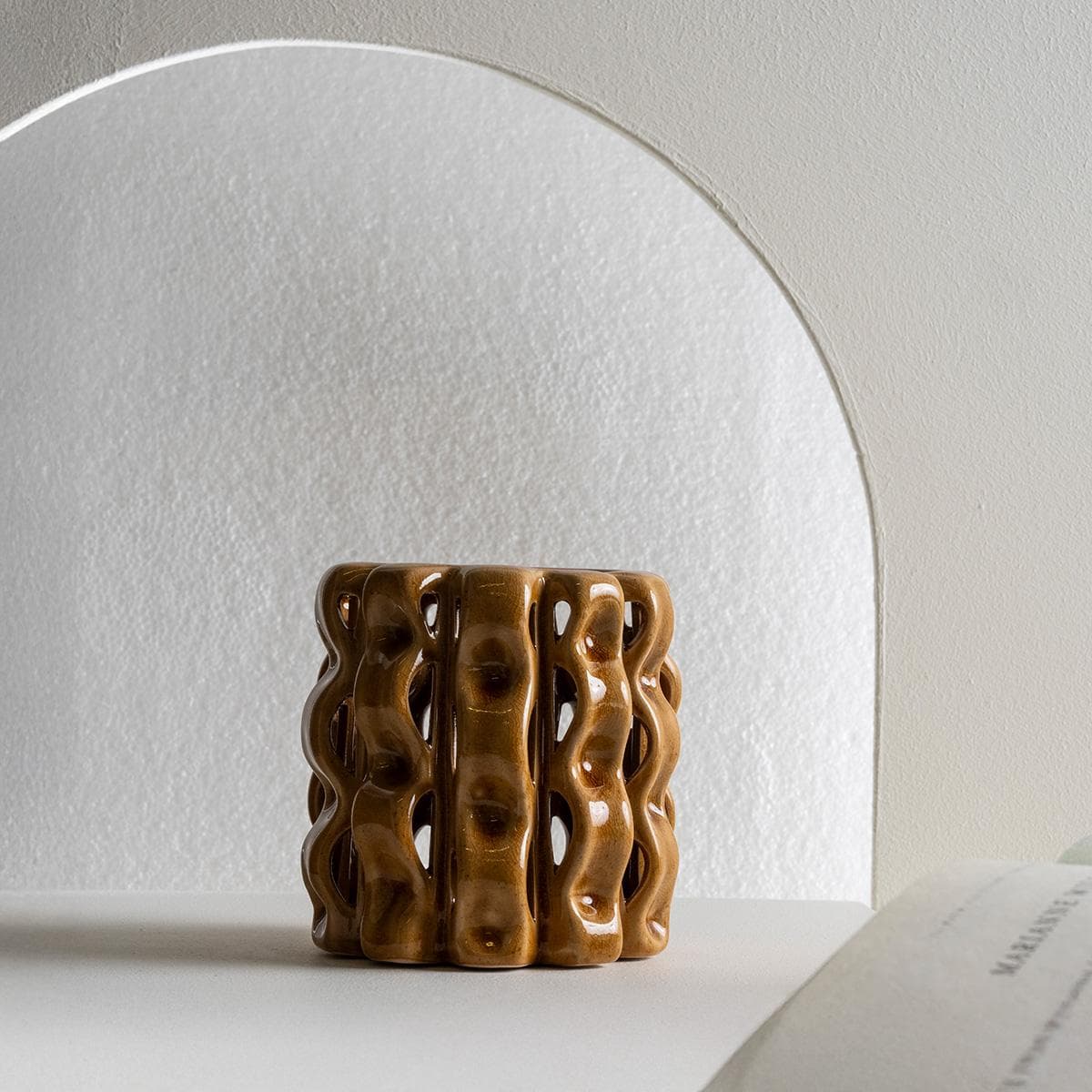 Laure Vase Brown 11X11X11 cm