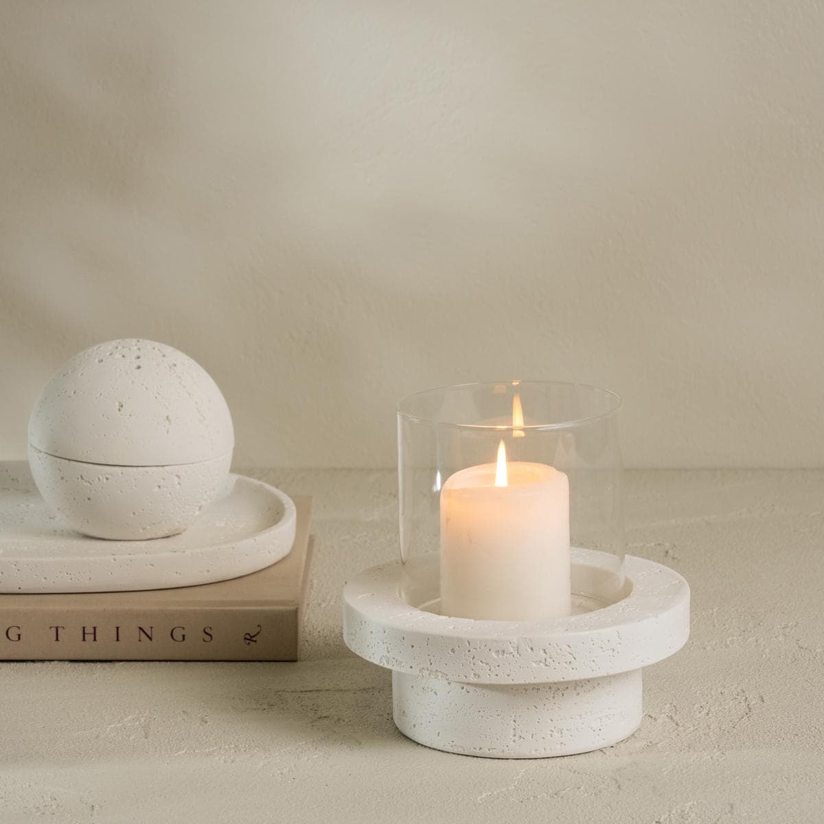 Bella Candle Holder White 15.5X15.5X17 cm