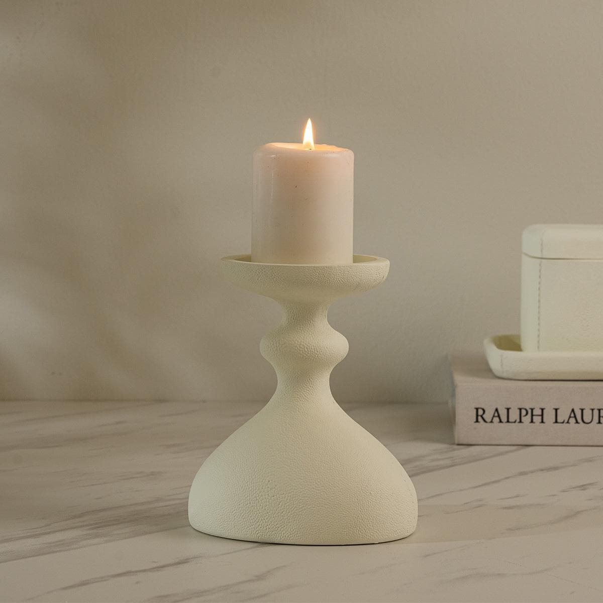 Wicks Candle Holder White 13.5X10.5X15.5 cm