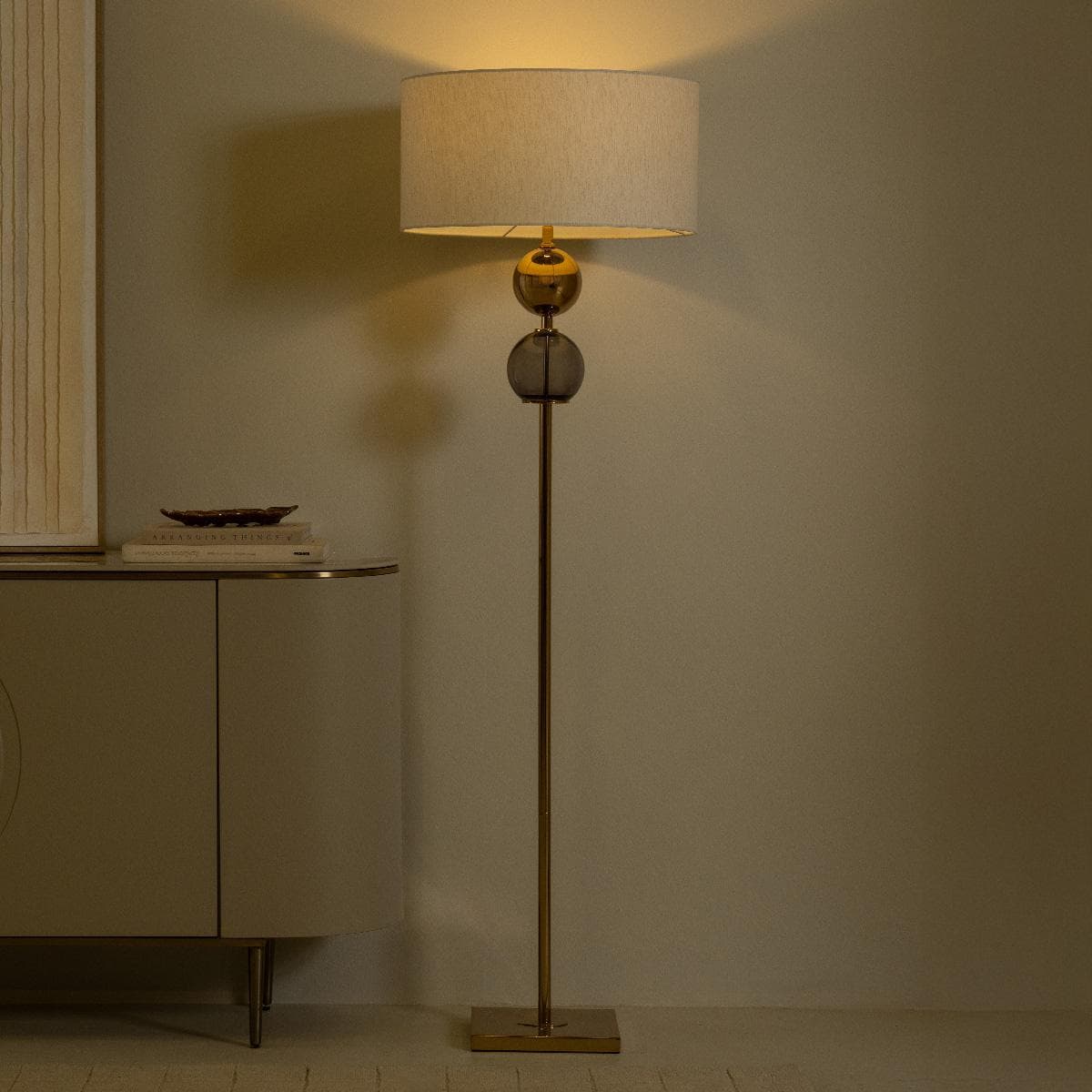Matilda Glass Floor Lamp Gold 163 cm