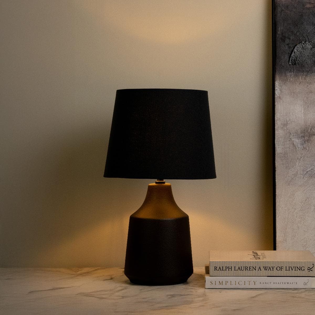 Dakota Ceramic Table Lamp Grey 55 cm