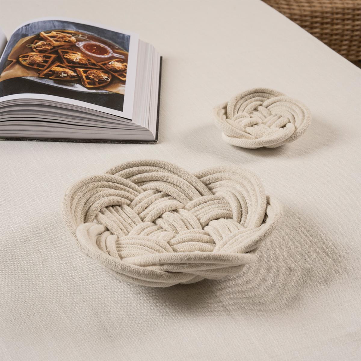 Florie Cotton Rope Plate White 22X22X10 cm