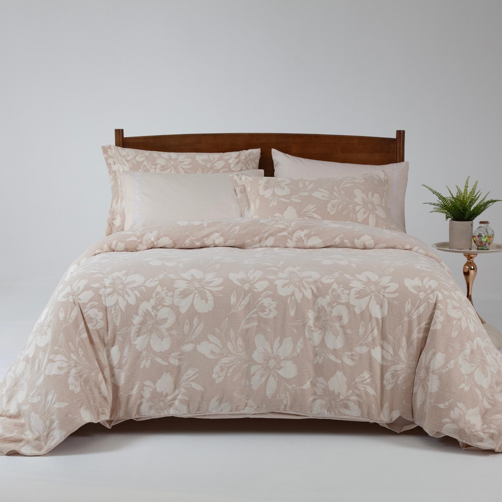 Luisa Jacquard Duvet Cover Set 5Pcs Taupe 220X240 cm