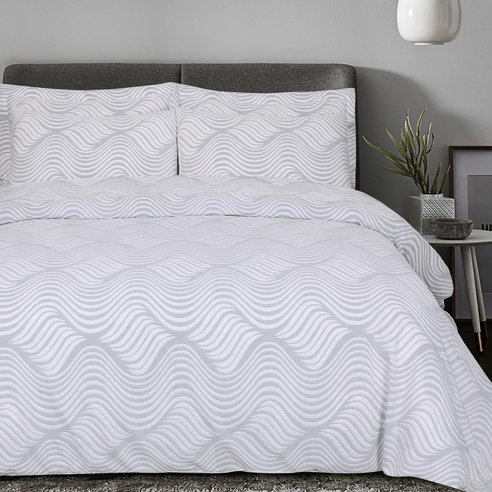 طقم ديباج شينلي جاكار فضي 260×270 سم