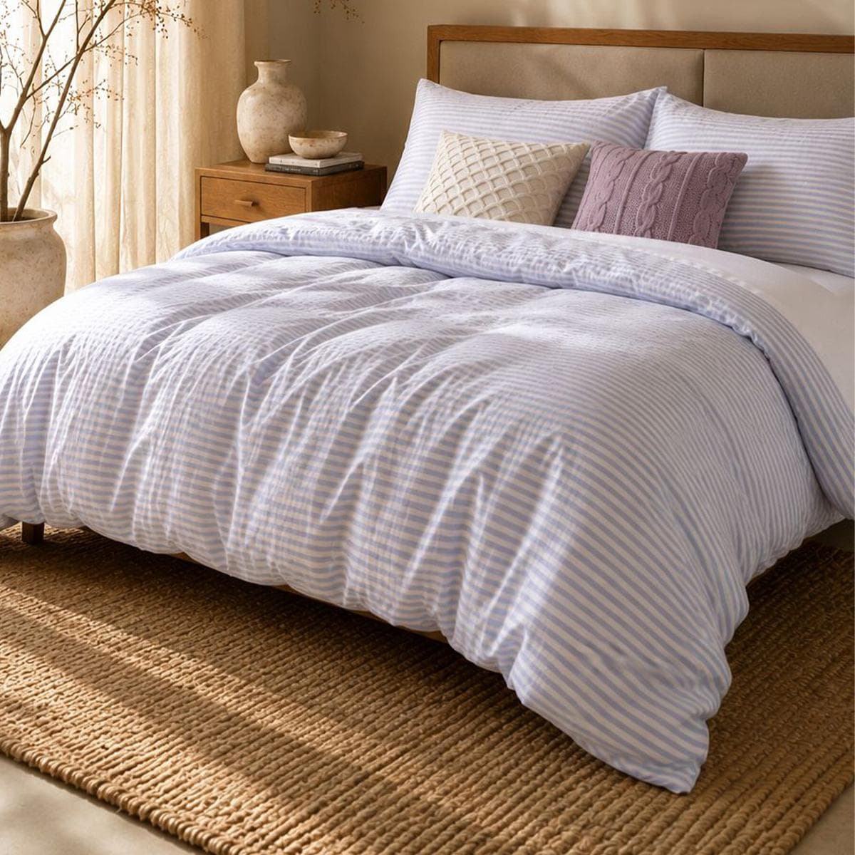 Fine Comforter Set 5Pcs White 240X260 cm