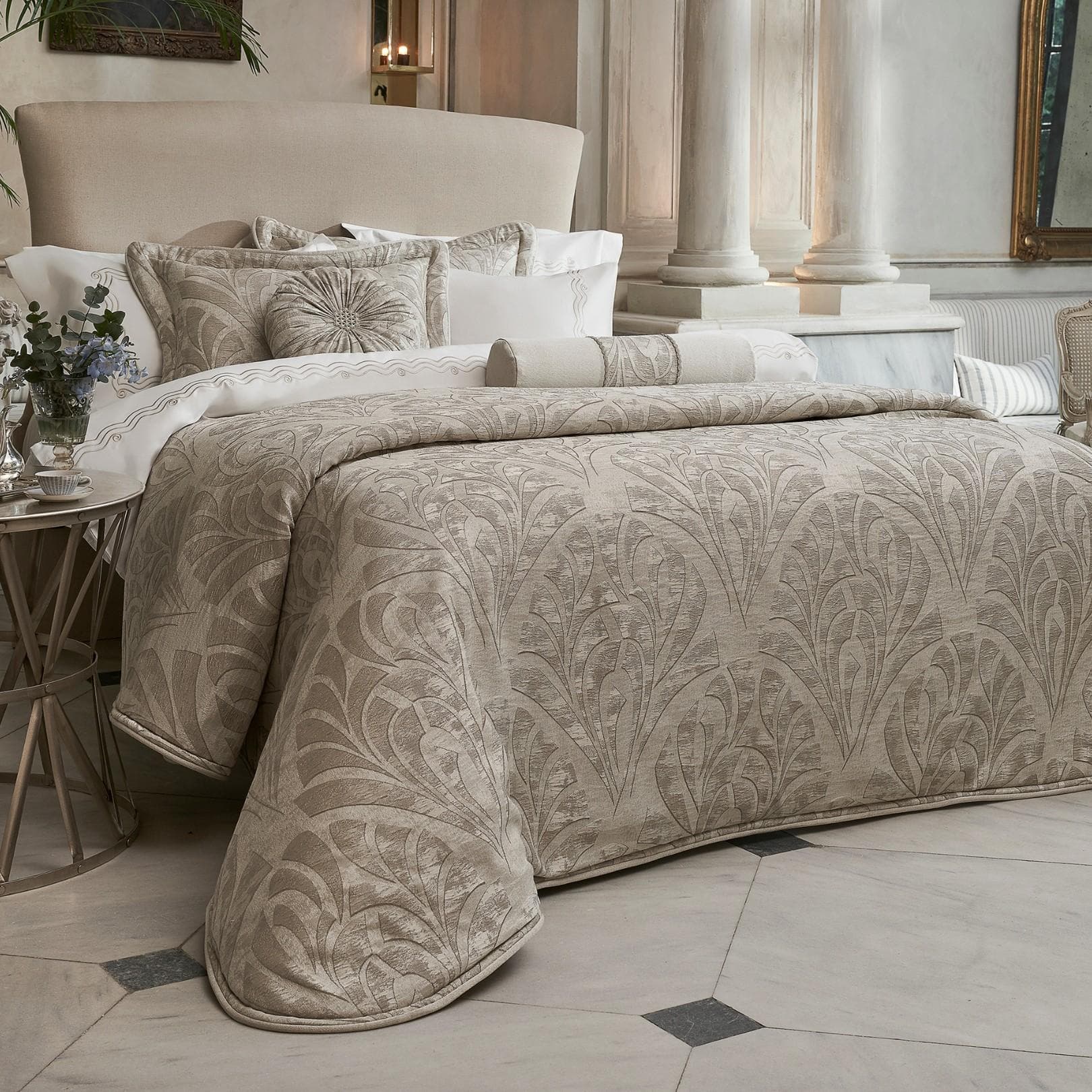 Elizabeth Bridal Comforter Set 5 Pcs Beige 260X270 cm