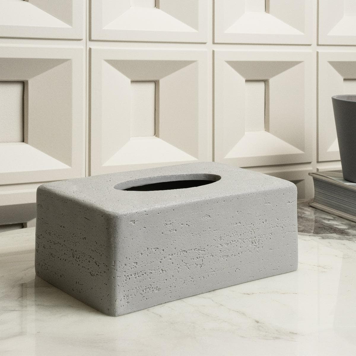 Speckle Resin Tissue Box Grey 26X10X15 cm