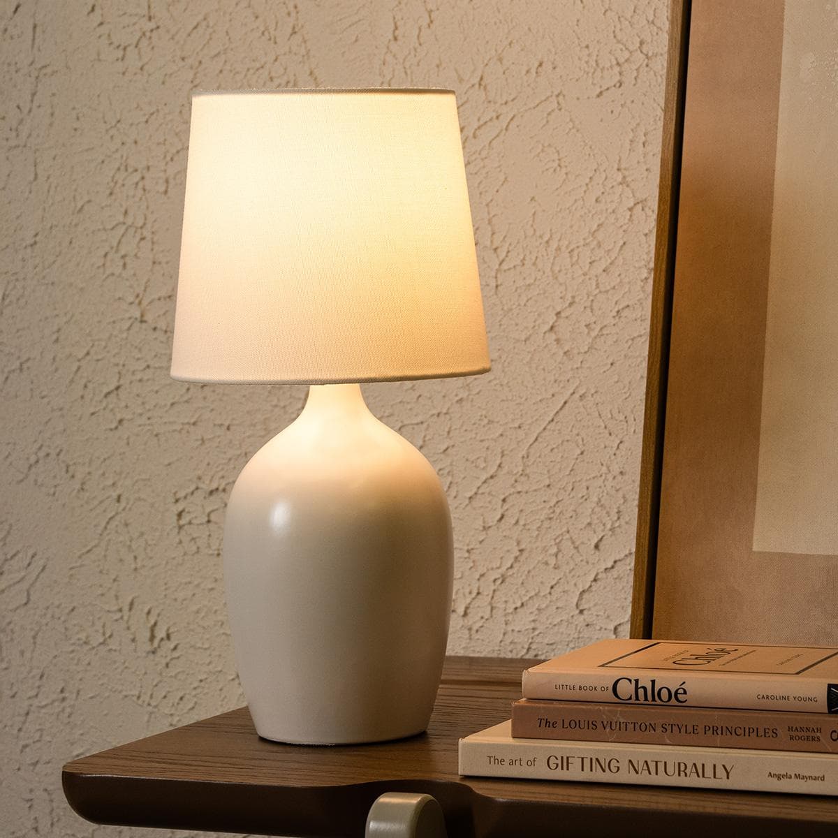 Paula Table Lamp White D18X35H cm