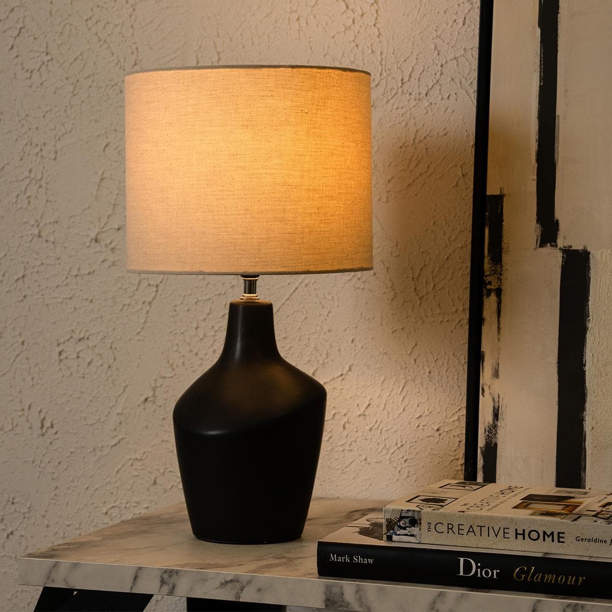 Chloe Table Lamp Black D24X42H cm
