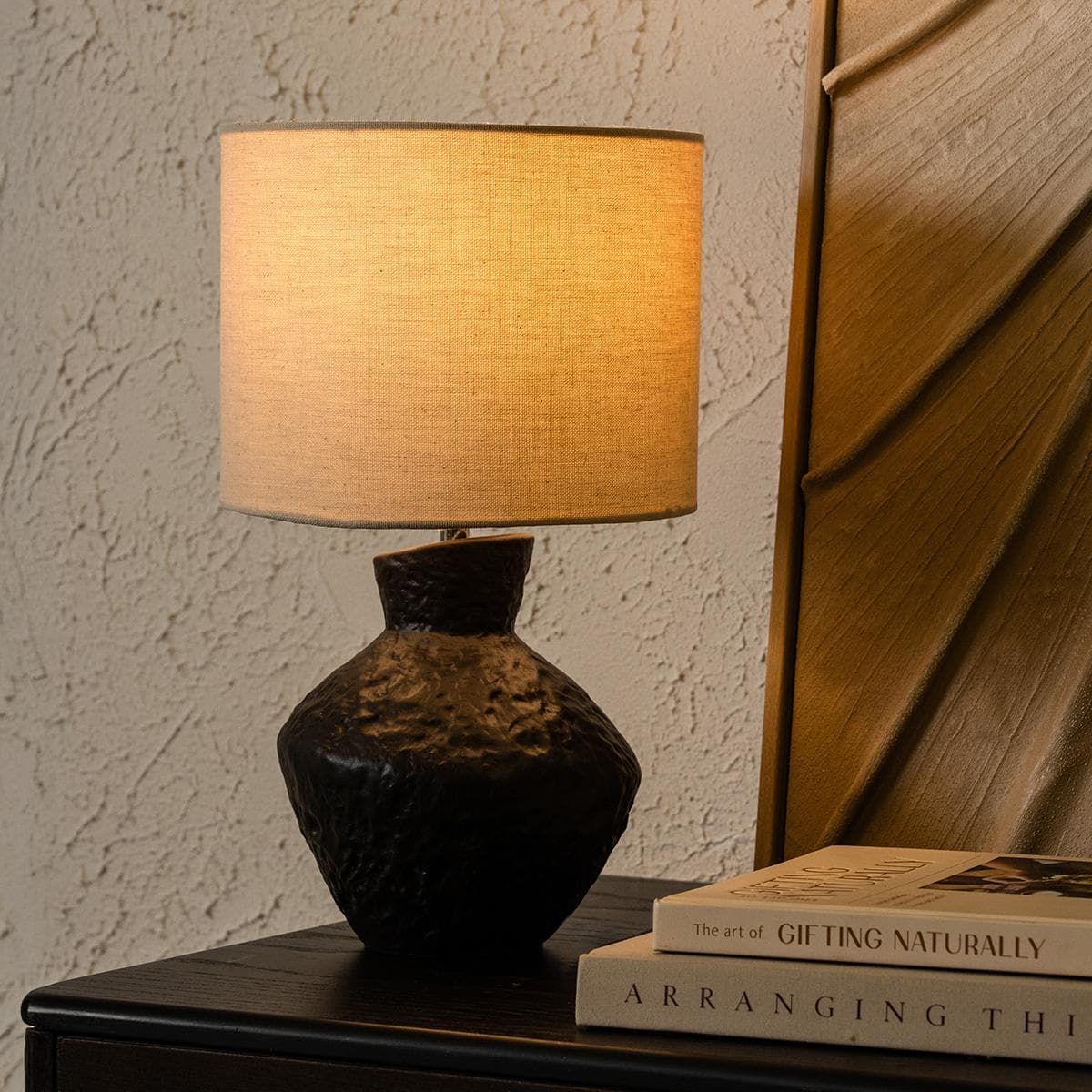 Genoa Table Lamp Brown D20X34H cm