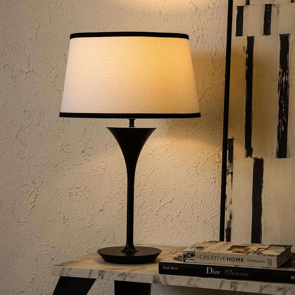 Creek Table Lamp Black D38X60H cm