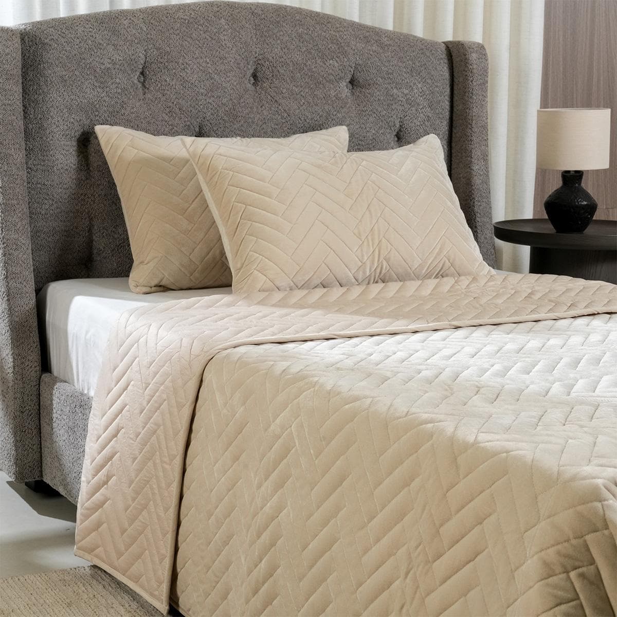 Febe Bedspread Set 3Pcs Taupe 240X260 cm