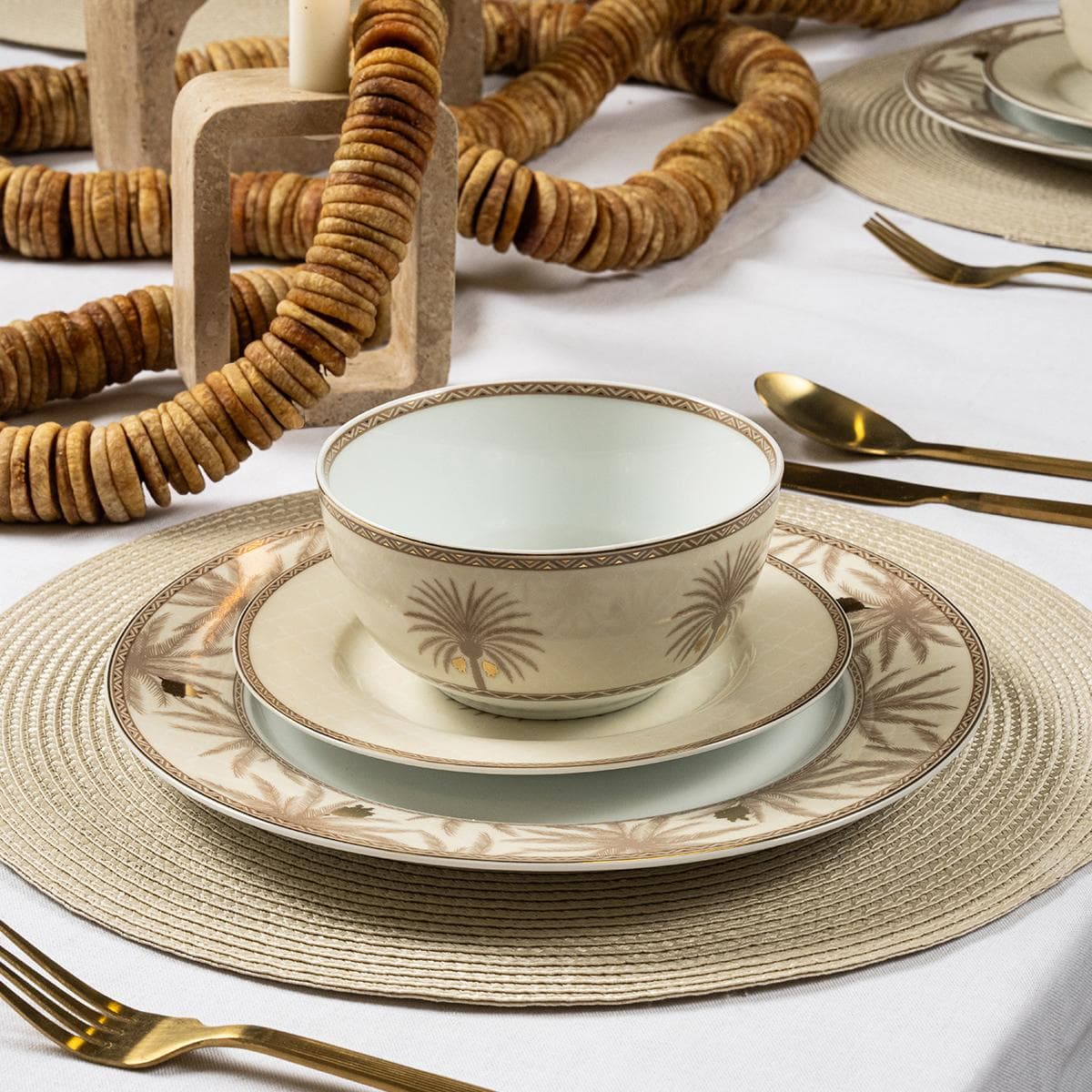 Ajwa Porcelain Dinner Set 18Pcs Beige
