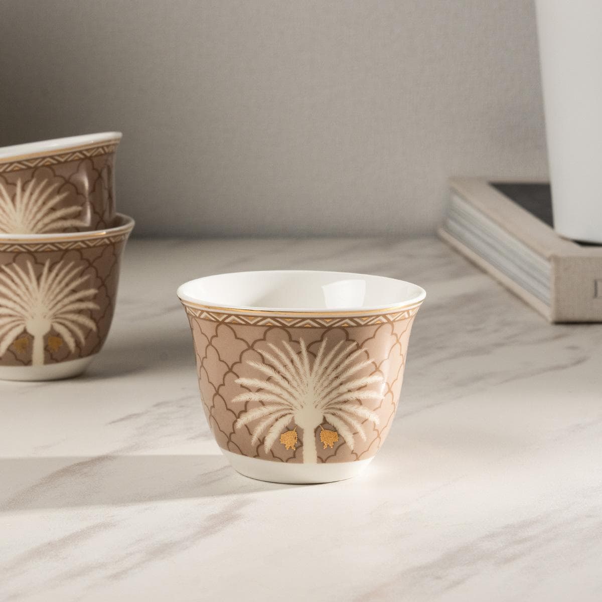 Ajwa New Bone Gahwa Cup Set 6Pcs Beige