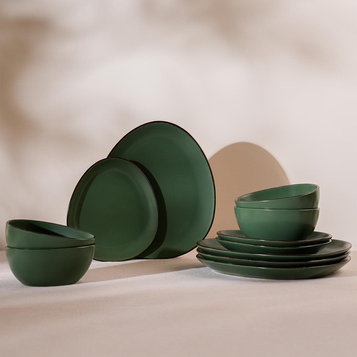 Oat Stoneware Dinner Set 18Pcs Green