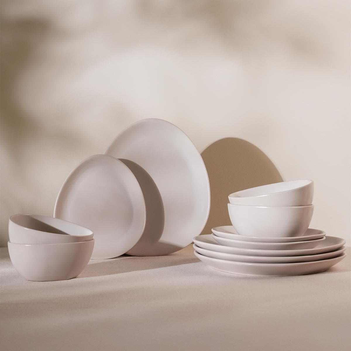 Oat Stoneware Dinner Set 18Pcs White